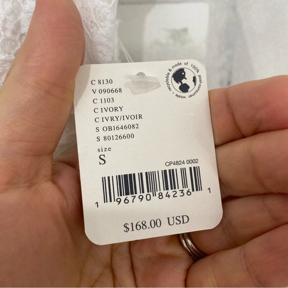 NEW Free People Dress Ivory Off White Hailee Lace Tie Back Minidress Open Back - Picture 10 of 12